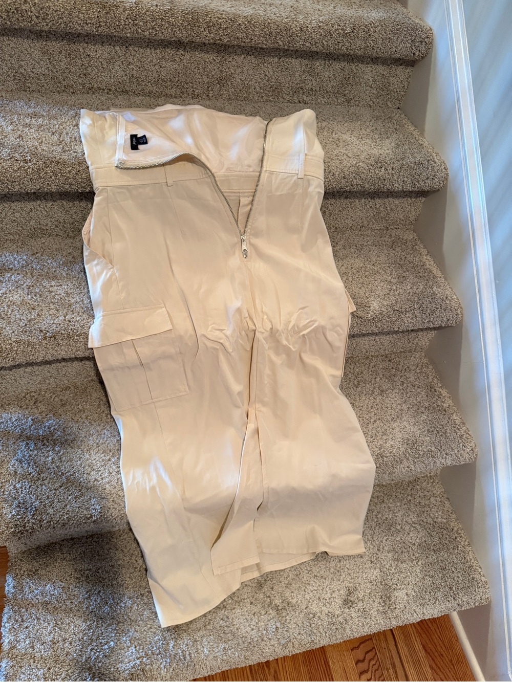 Nasty Gal Cream Cargo Tube Dress - Picture 4 of 8